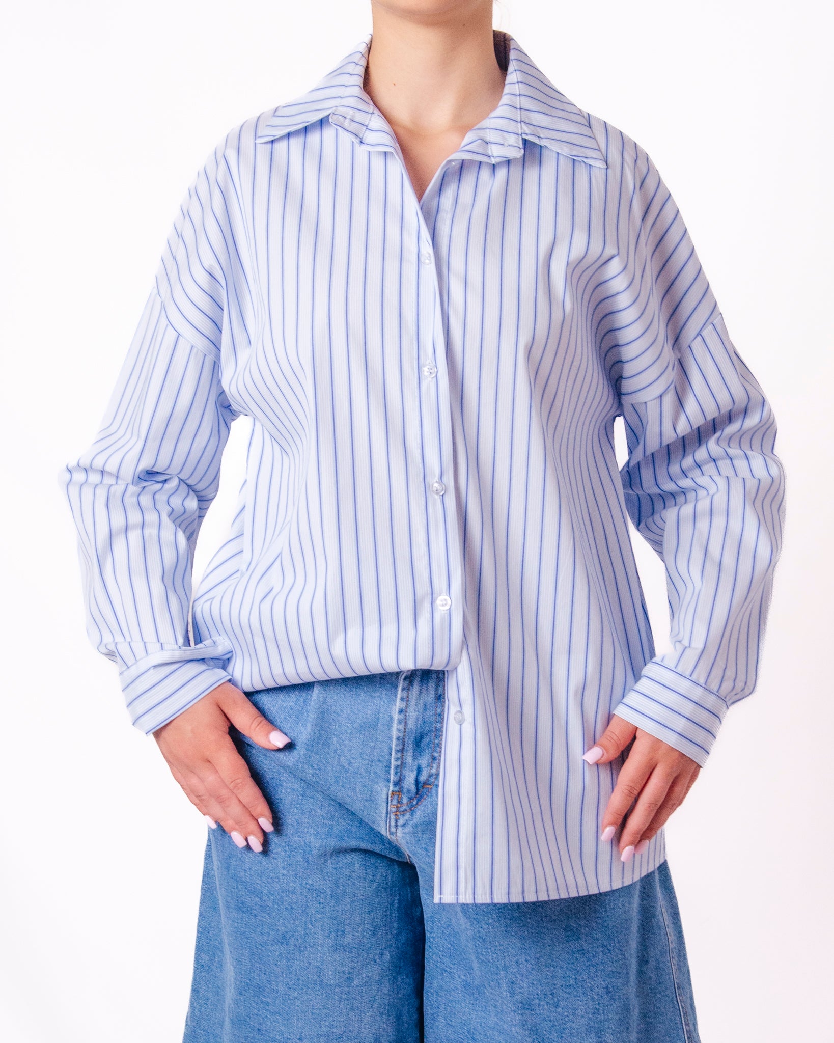 Camicia Oversize a Righe Classica Donna  -  26110