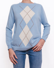 Maglione girocollo fantasia argyle Donna  -  82628EC