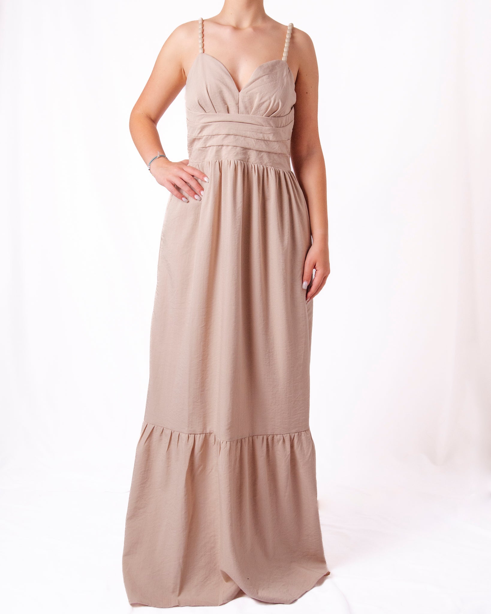Abito Lungo Spalline Gioiello Donna  -  VS070