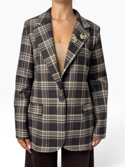 Blazer morbido a quadri Donna  -  28969KA