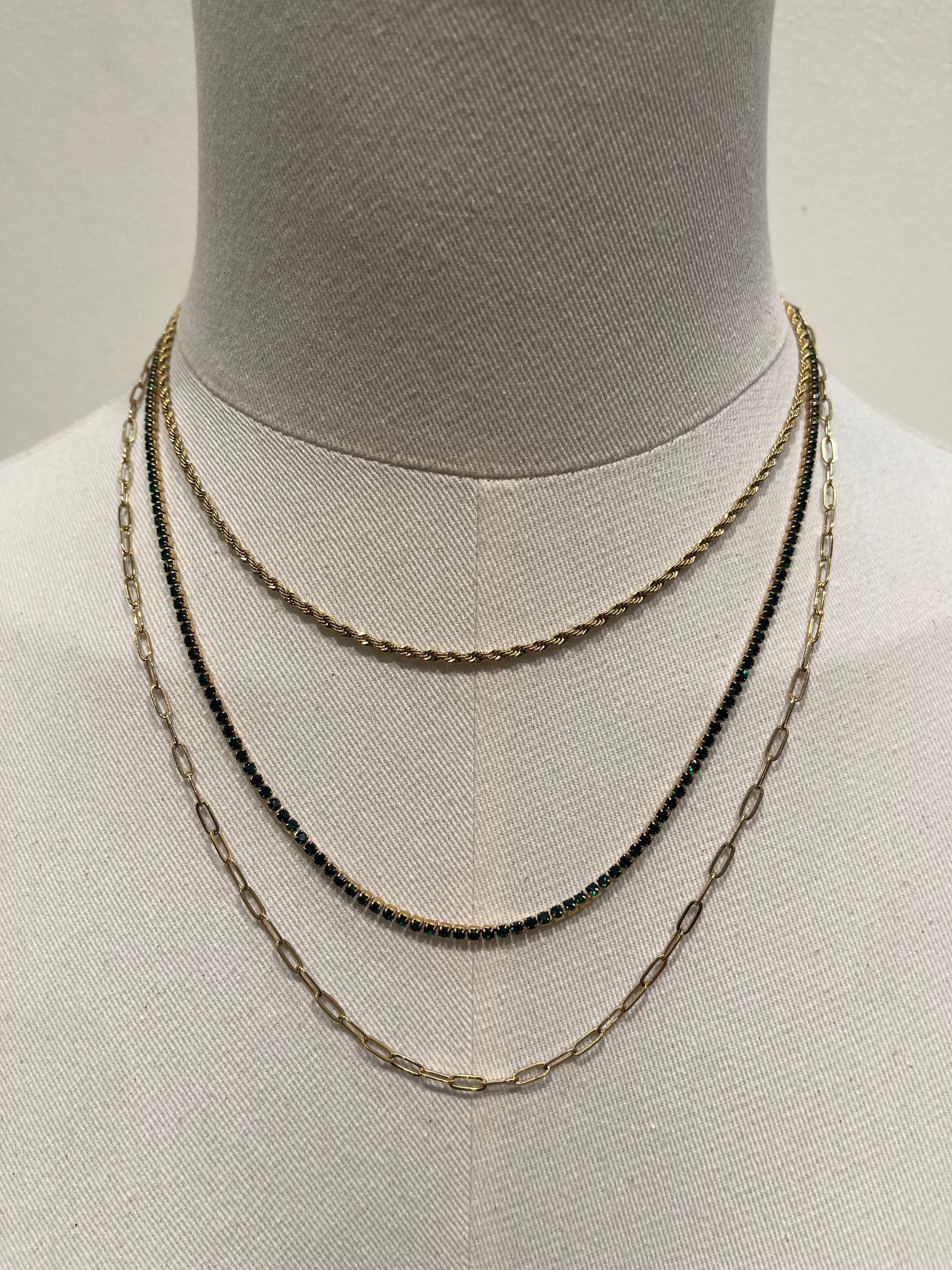 Set tre collane dorate con catene diverse Donna  -  1000