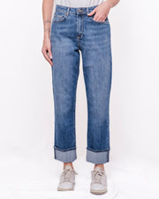Jeans Maggie straight a vita alta con risvolto ampio Donna  -  DAB5018