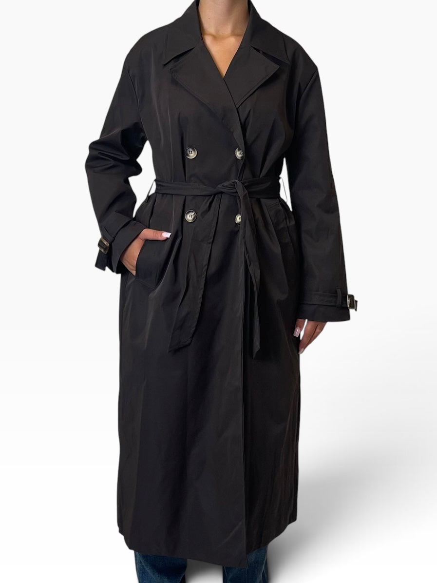 Trench lungo doppiopetto tessuto tecnico Donna  -  28824KA