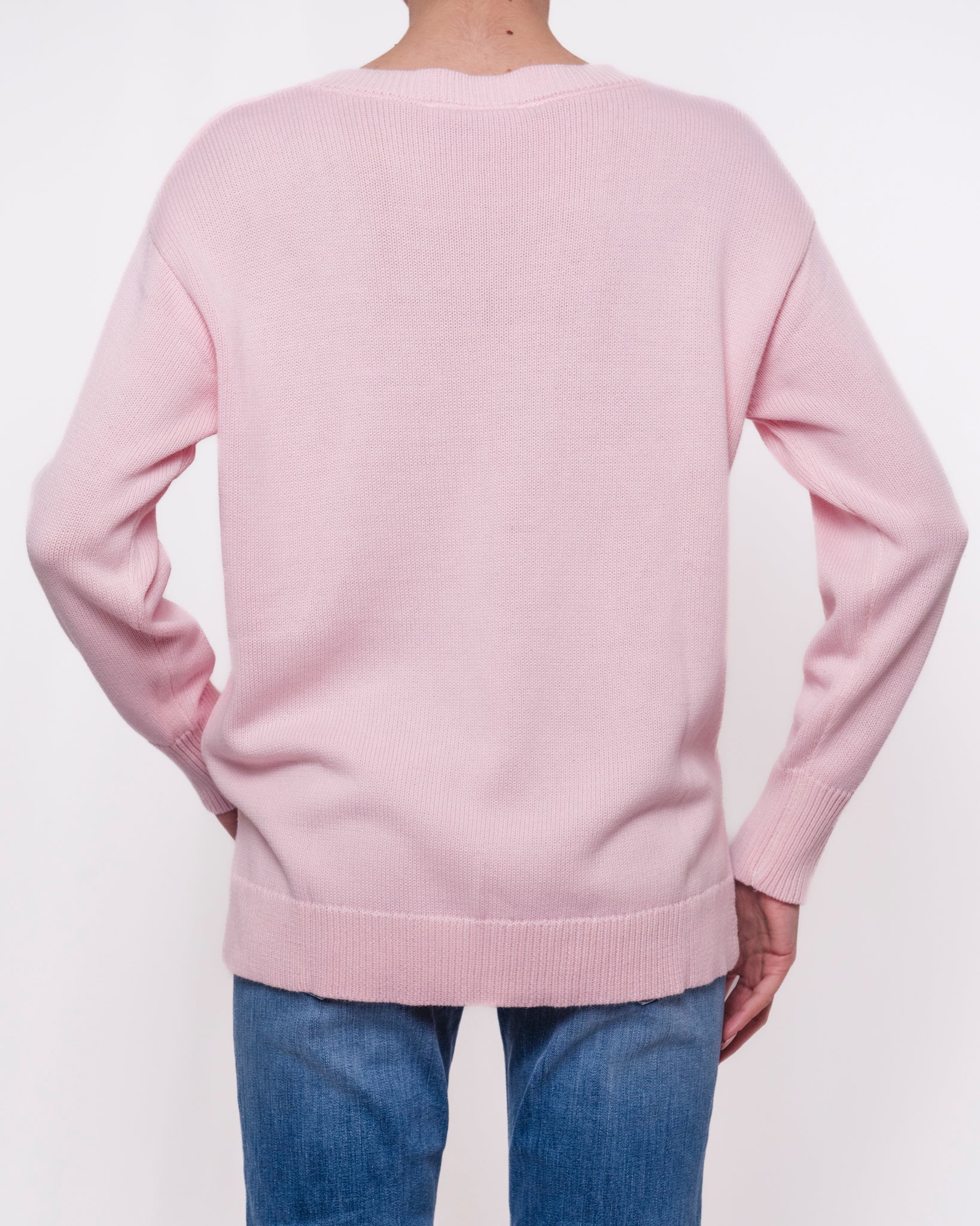 Maglione girocollo in maglia con bordo a coste Donna  -  J0132