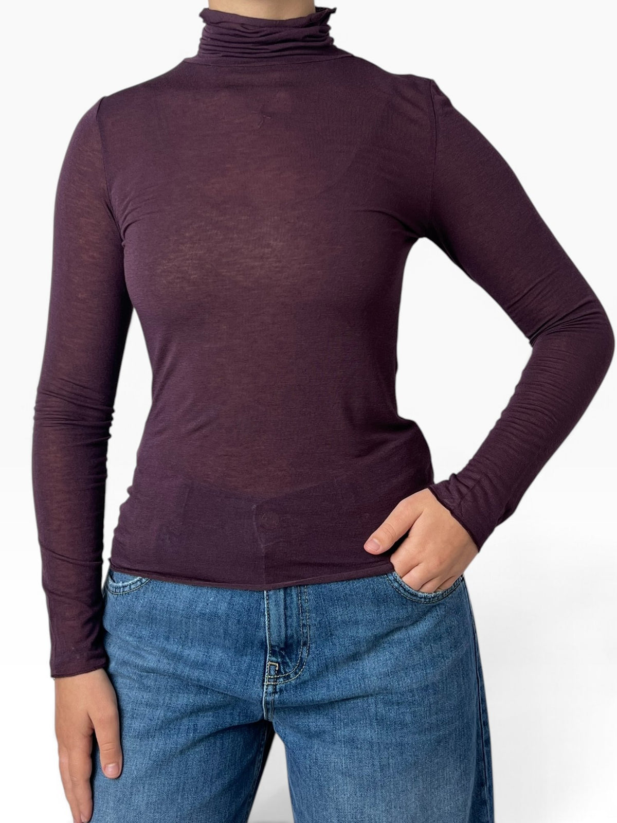 Maglia dolcevita velata aderente Donna  -  723643KA