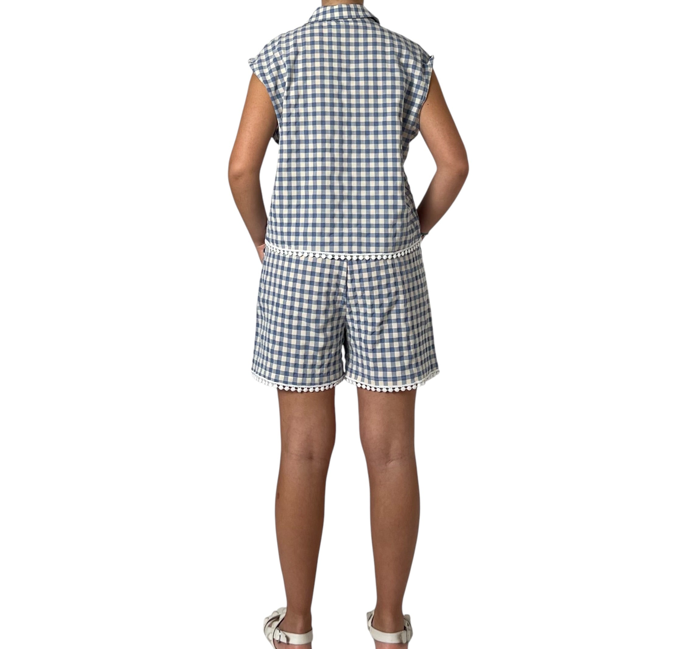 Completo Gingham con Camicia Smanicata e Short Donna  -  7201+7202KA