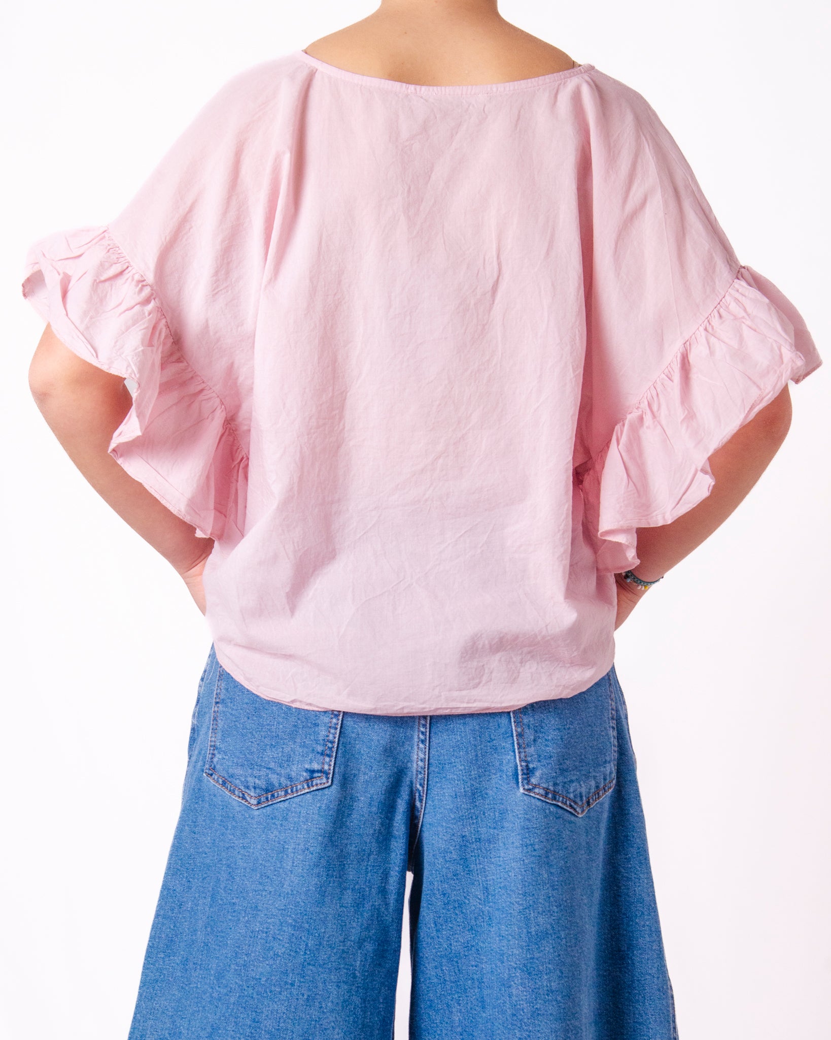 Top Blusa Maniche Volant Donna  -  12028UP