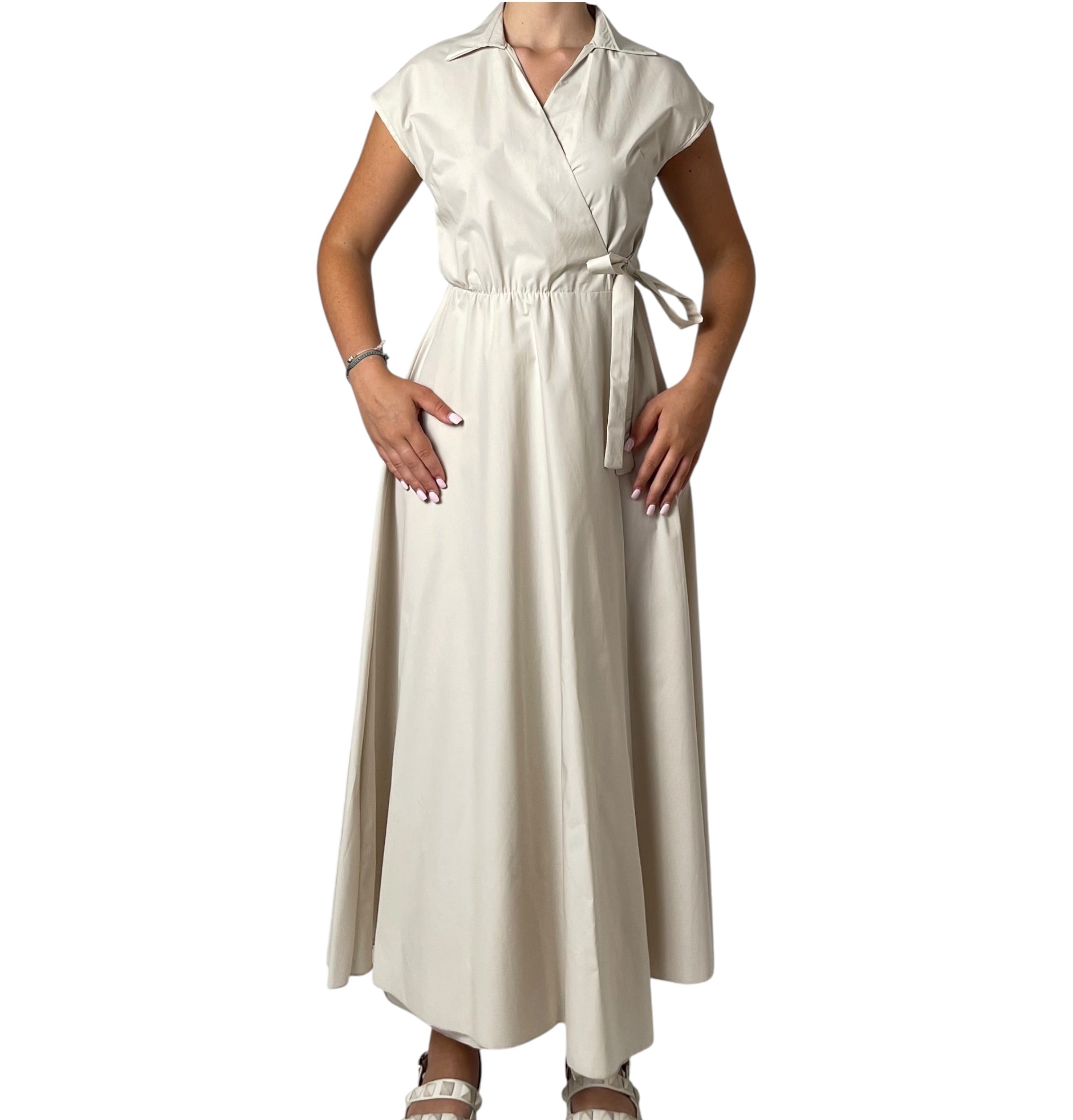 Abito Kos senza maniche scollatura arricciata spacco laterale Donna  -  12227EC