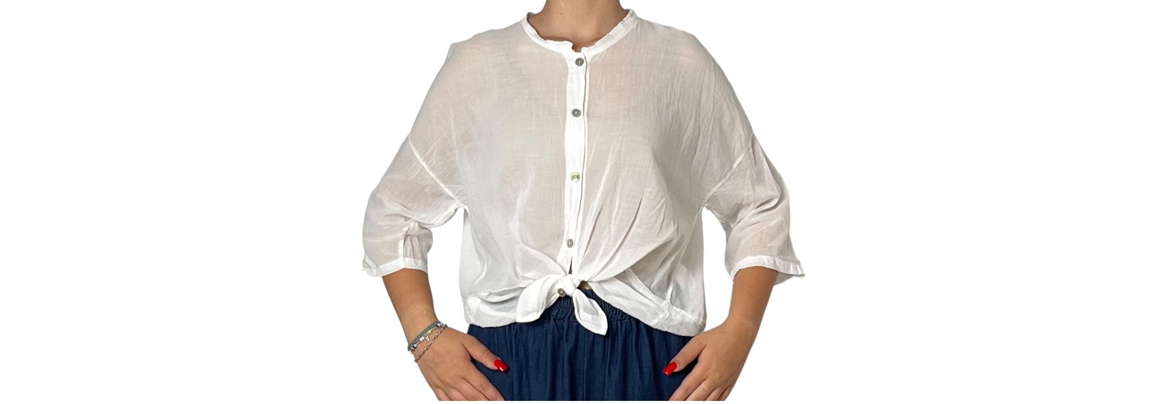 Blusa Ampia con Nodo Frontale Donna  -  81099V