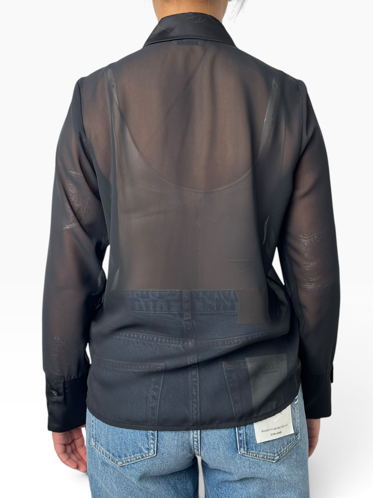 Camicia velata con fiocco Donna  -  CA1181SMT757