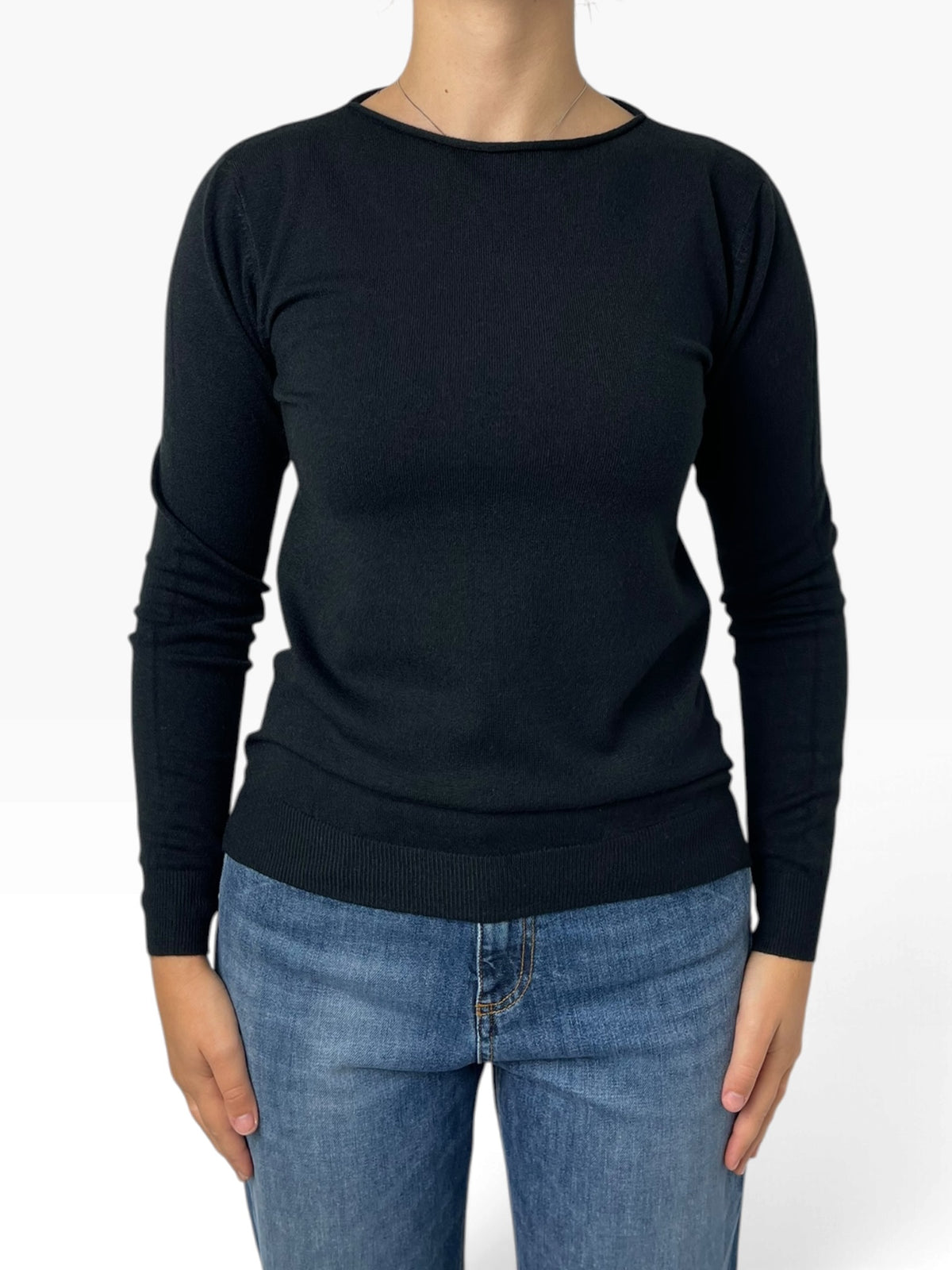 Maglia girocollo in maglia fine Donna  -  ALF82040KA