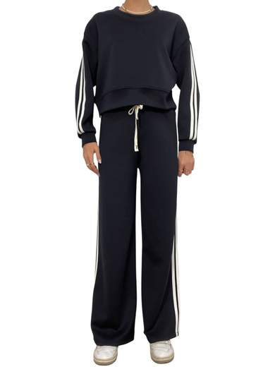 Completo felpa e pantaloni tuta con bande laterali Donna  -  6718V