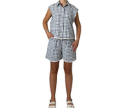 Completo Gingham con Camicia Smanicata e Short Donna  -  7201+7202KA