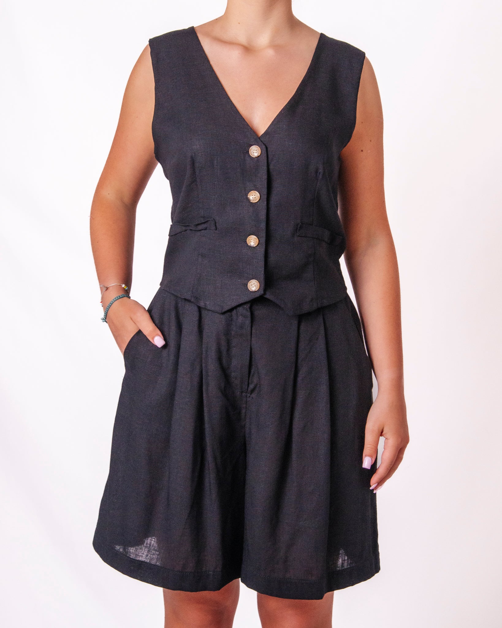 Coordinato Gilet e Shorts Elegante Donna  -  6155/6156