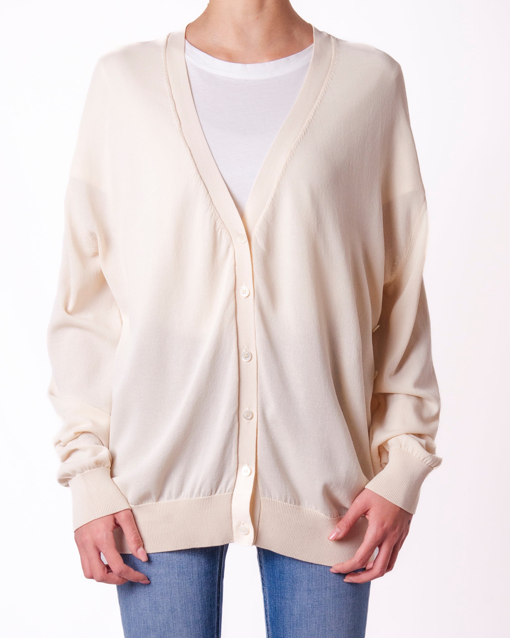 Cardigan Wrap a Scollo V con Drappeggio e Bottoni Donna  -  2AB2074