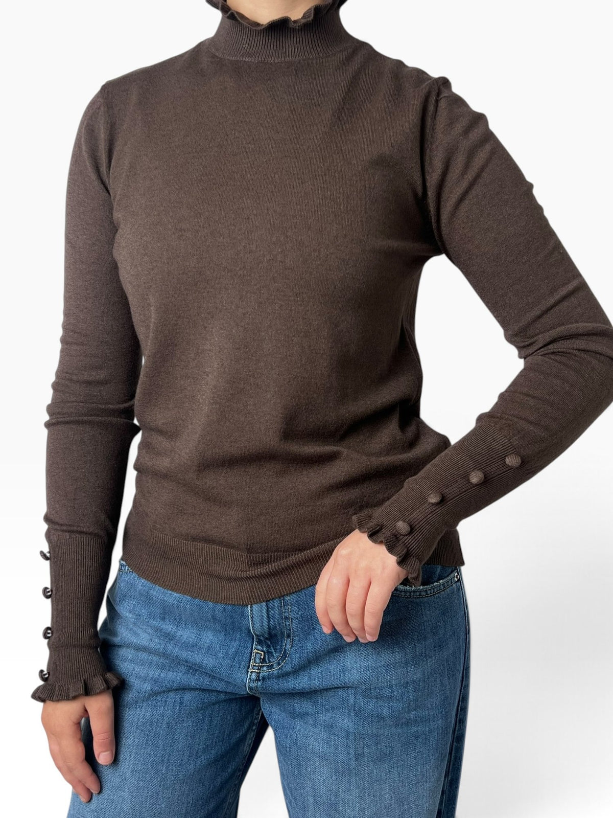Maglia con rouches e polsini Donna  -  8147KA