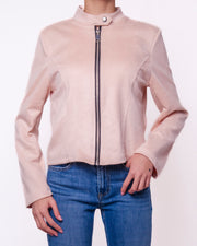 Giacca in Suede con Zip e Collo alla Coreana Donna  -  25745EC