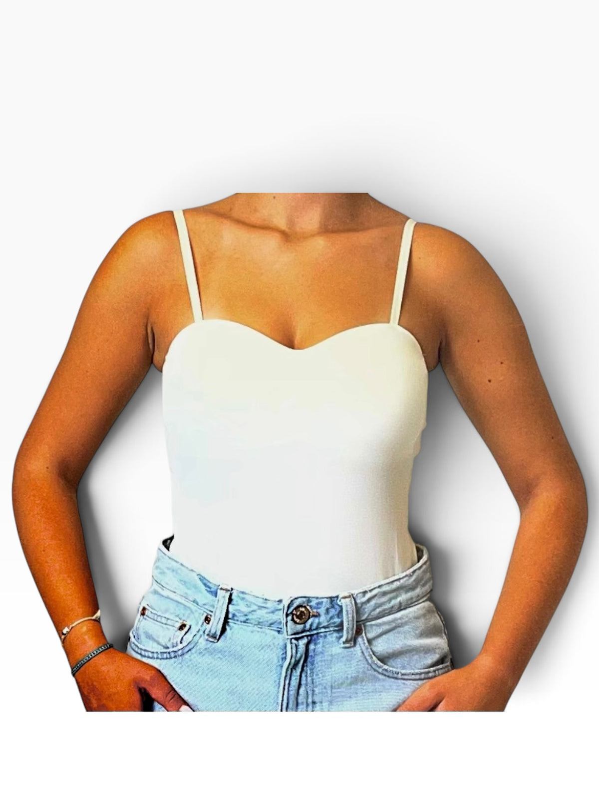 Top scollo cuore spalline regolabili Donna  -  7883BO