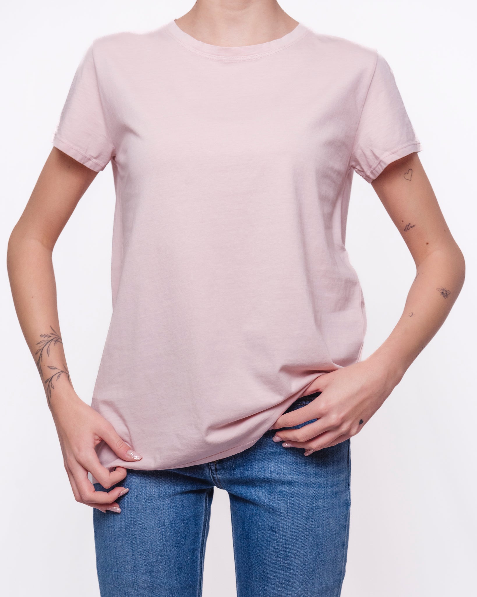 T-shirt Basic in Cotone Scollo Tondo Donna  -  UAB0083