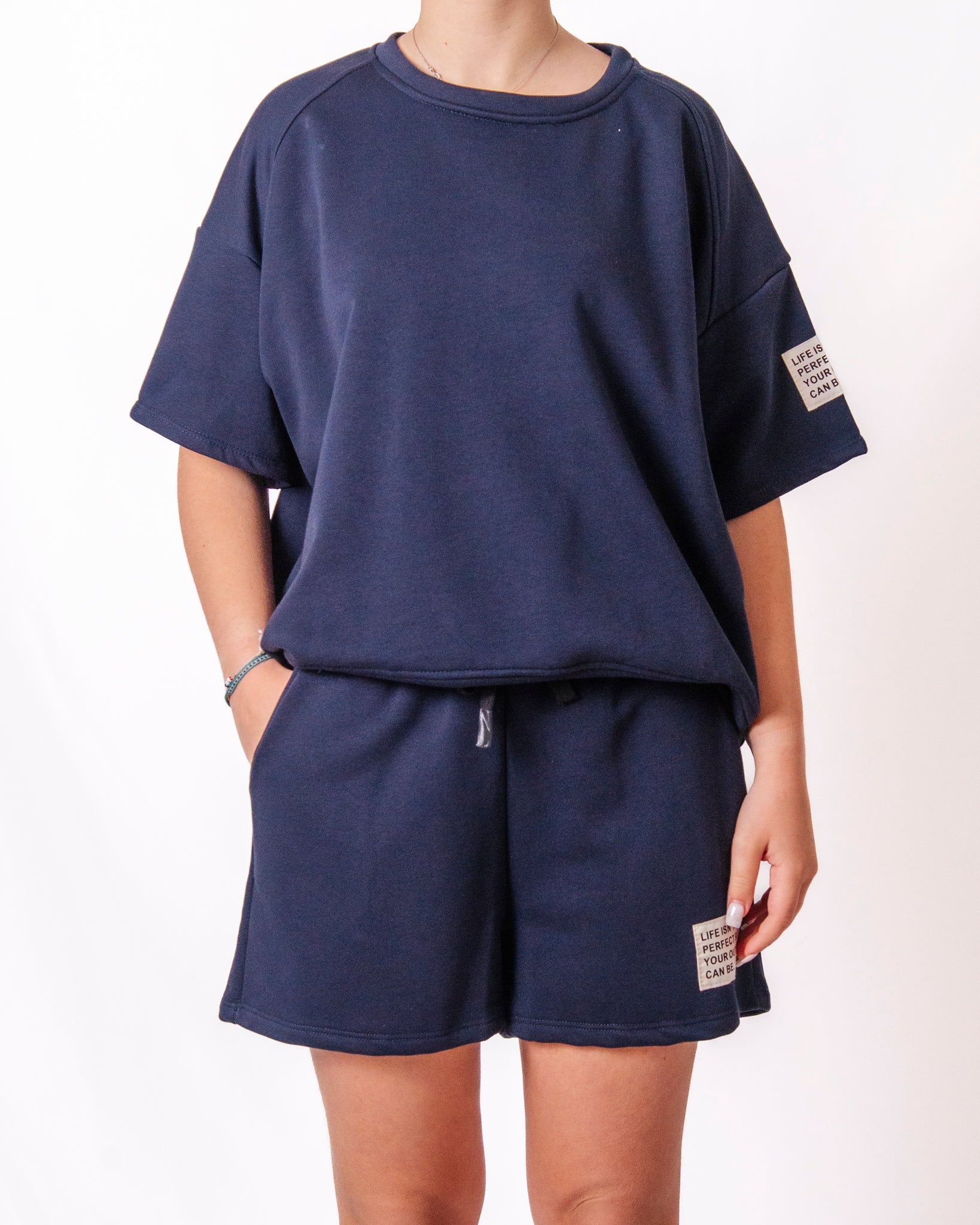 Coordinato Santorini t-shirt e shorts in felpa Donna  -  50901/50910V