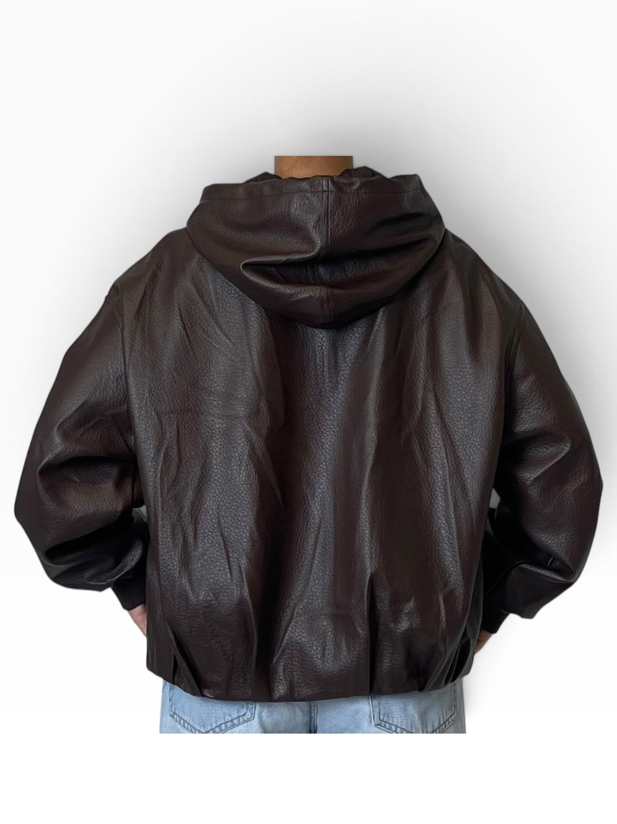 Giacca oversize cappuccio effetto pelle Donna  -  12511CI