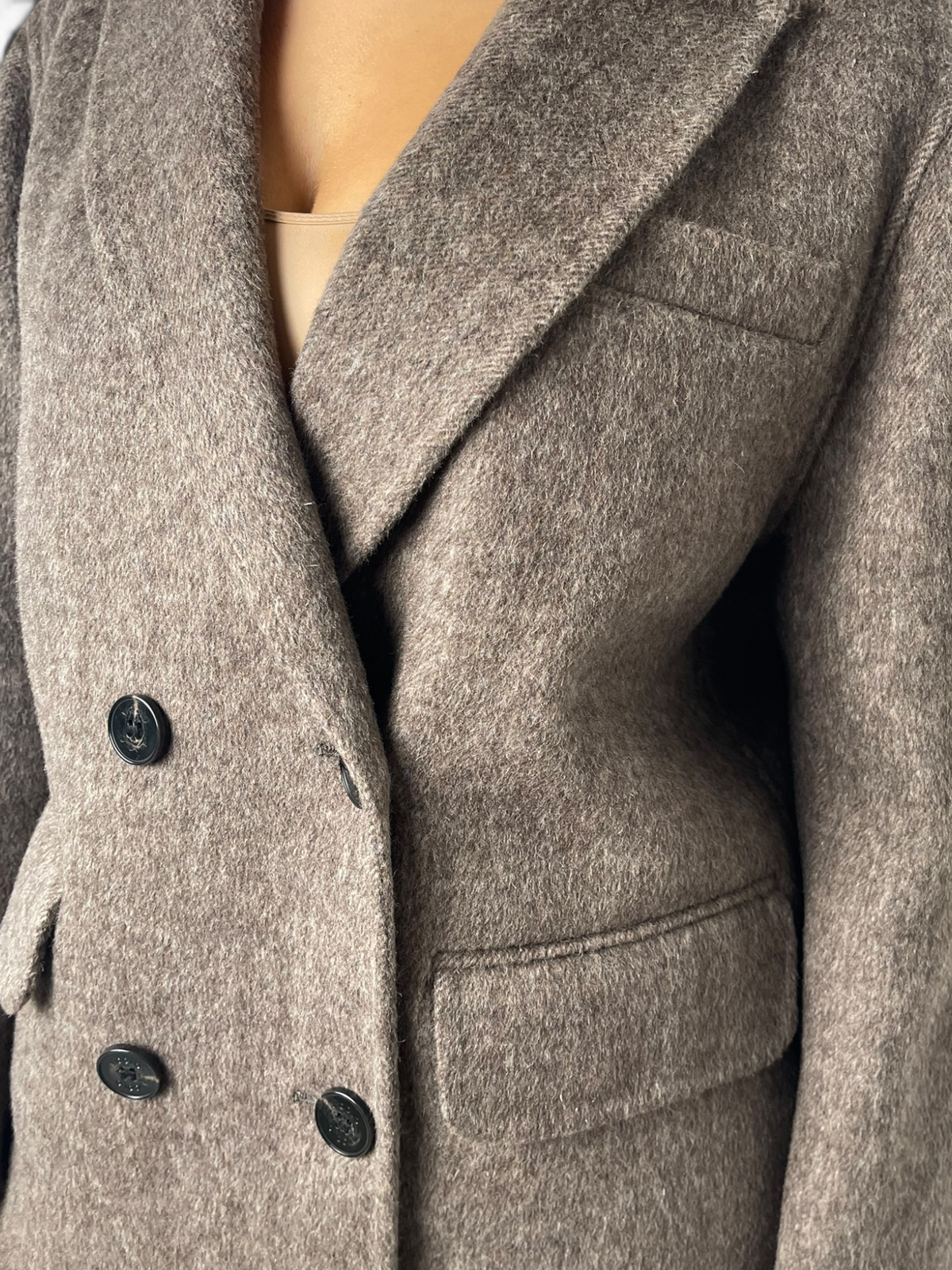 Cappotto doppiopetto in tessuto spazzolato Donna  -  TAC0083