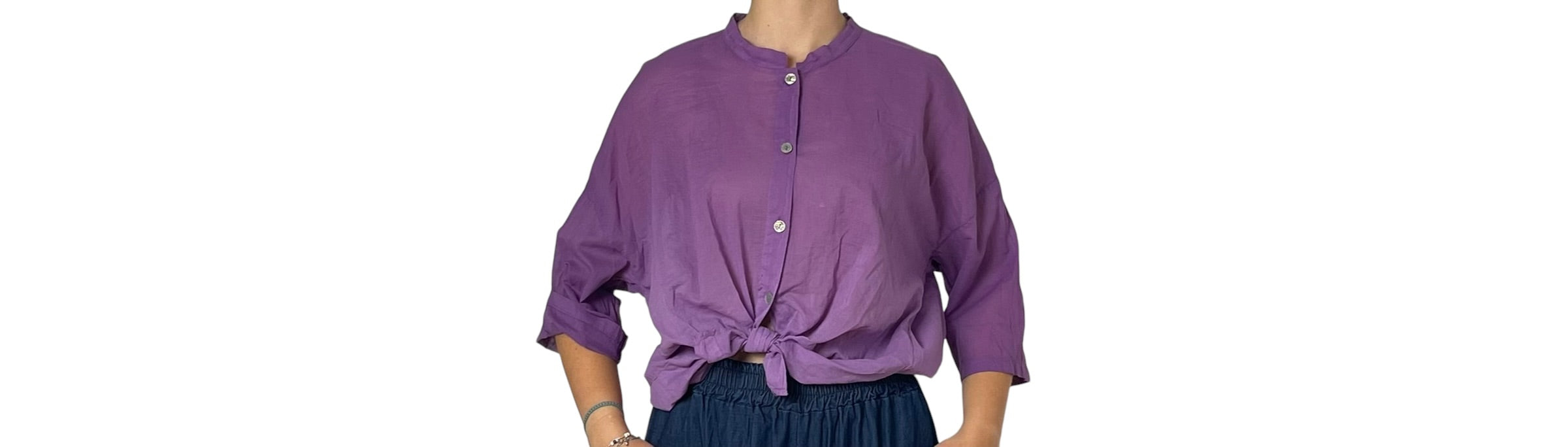 Blusa Ampia con Nodo Frontale Donna  -  83423V