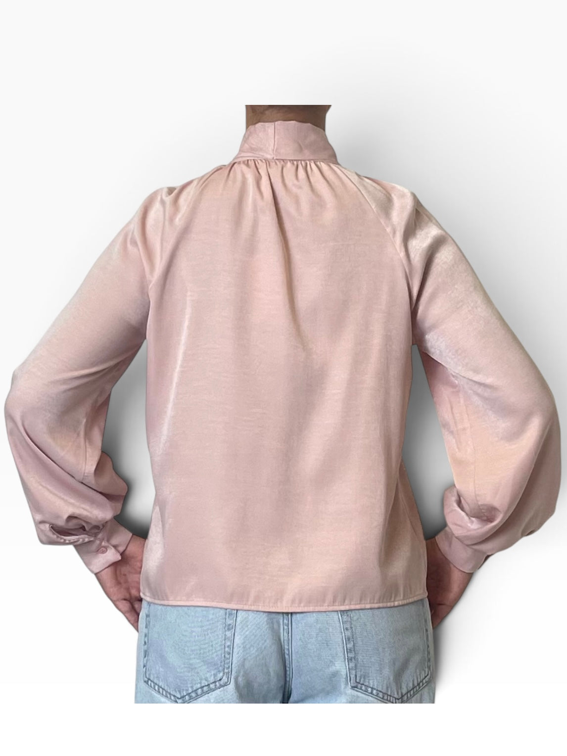 Camicia fiocco applicazione rosa satinata Donna  -  12859CI