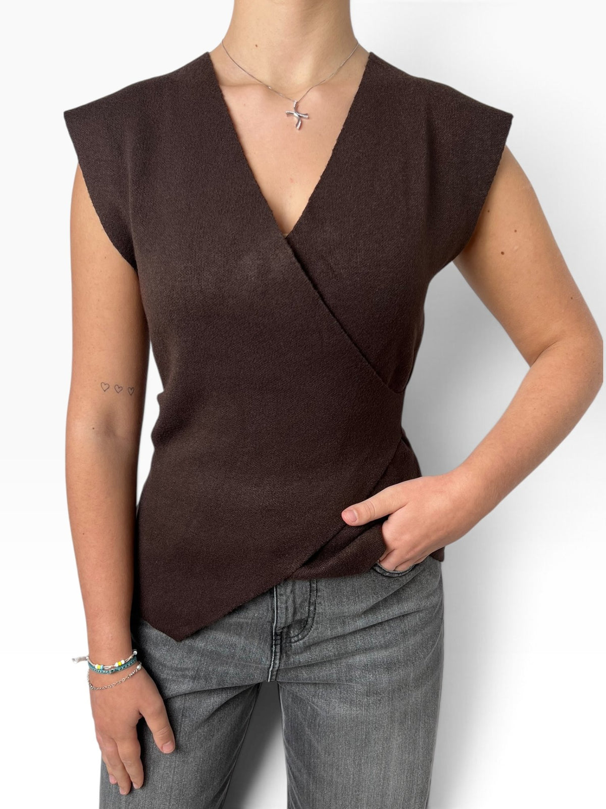 Gilet in maglia incrociato Donna  -  3137