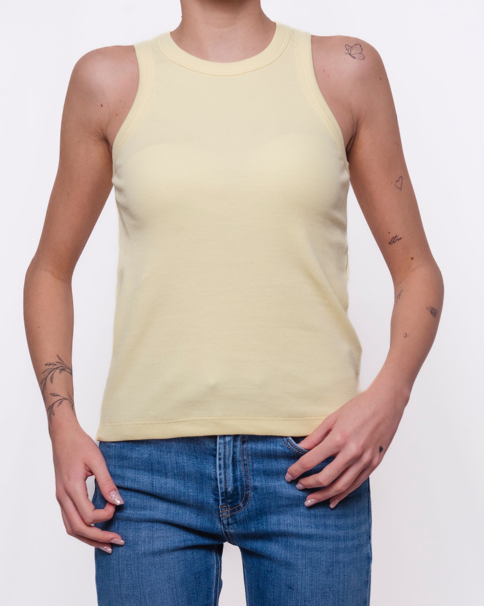 Canotta in Costina Aderente Spalline Sottili Donna  -  W1EL0DE01