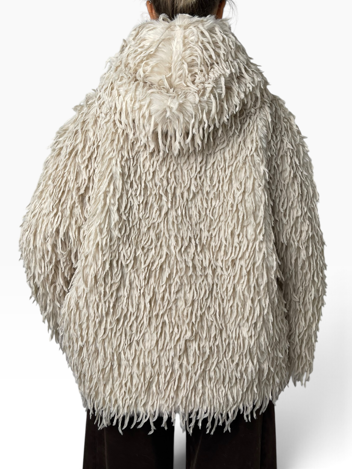 Giacca corta in eco-pelliccia a pelo lungo Donna  -  7220CI