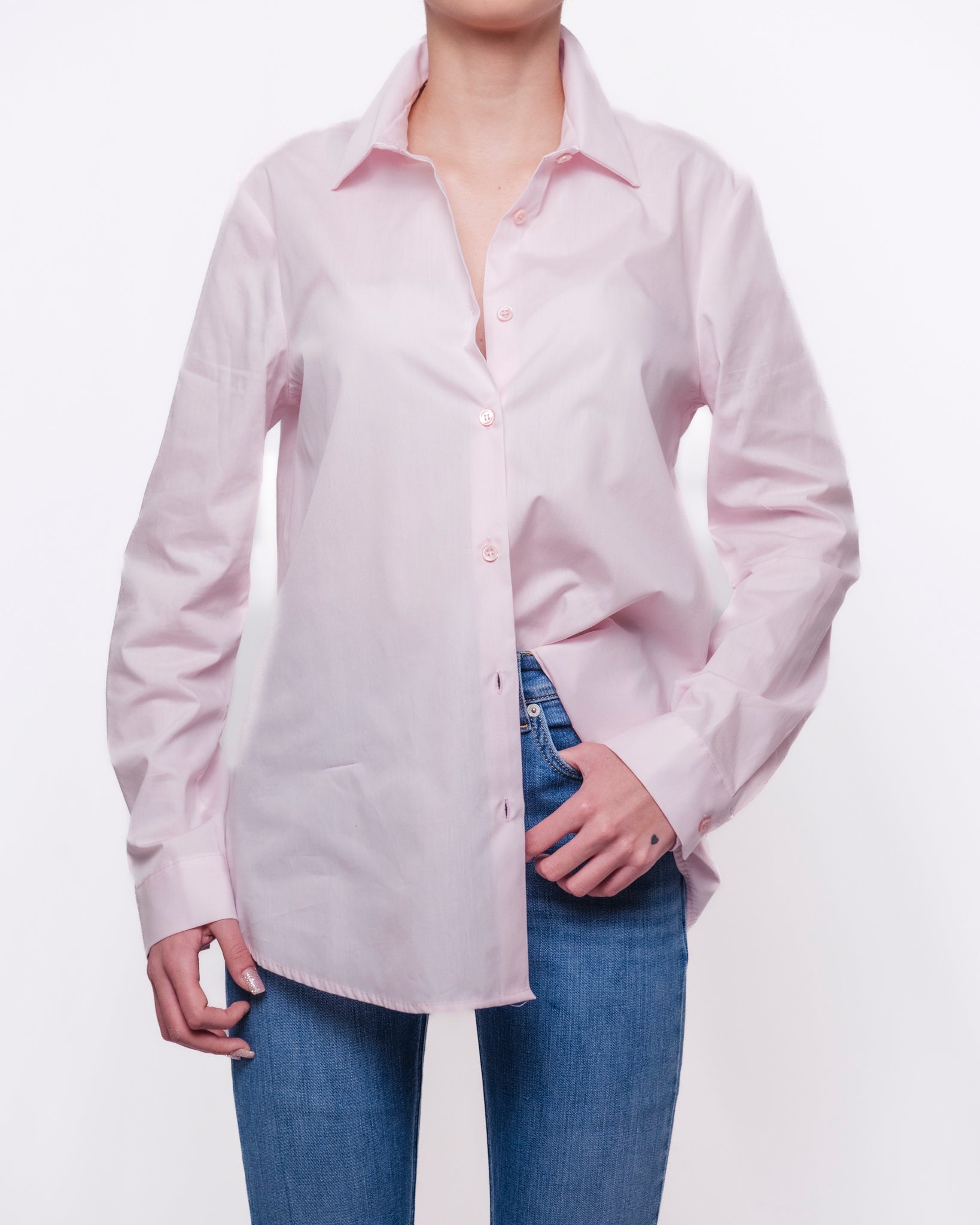 Camicia Oversize Manica Lunga in Cotone Donna  -  TAB0328