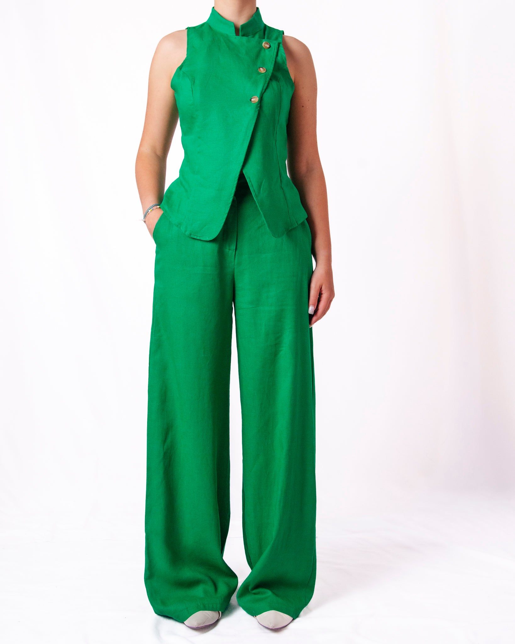Completo Gilet Pantalone Wide Leg Donna  -  26222/26223