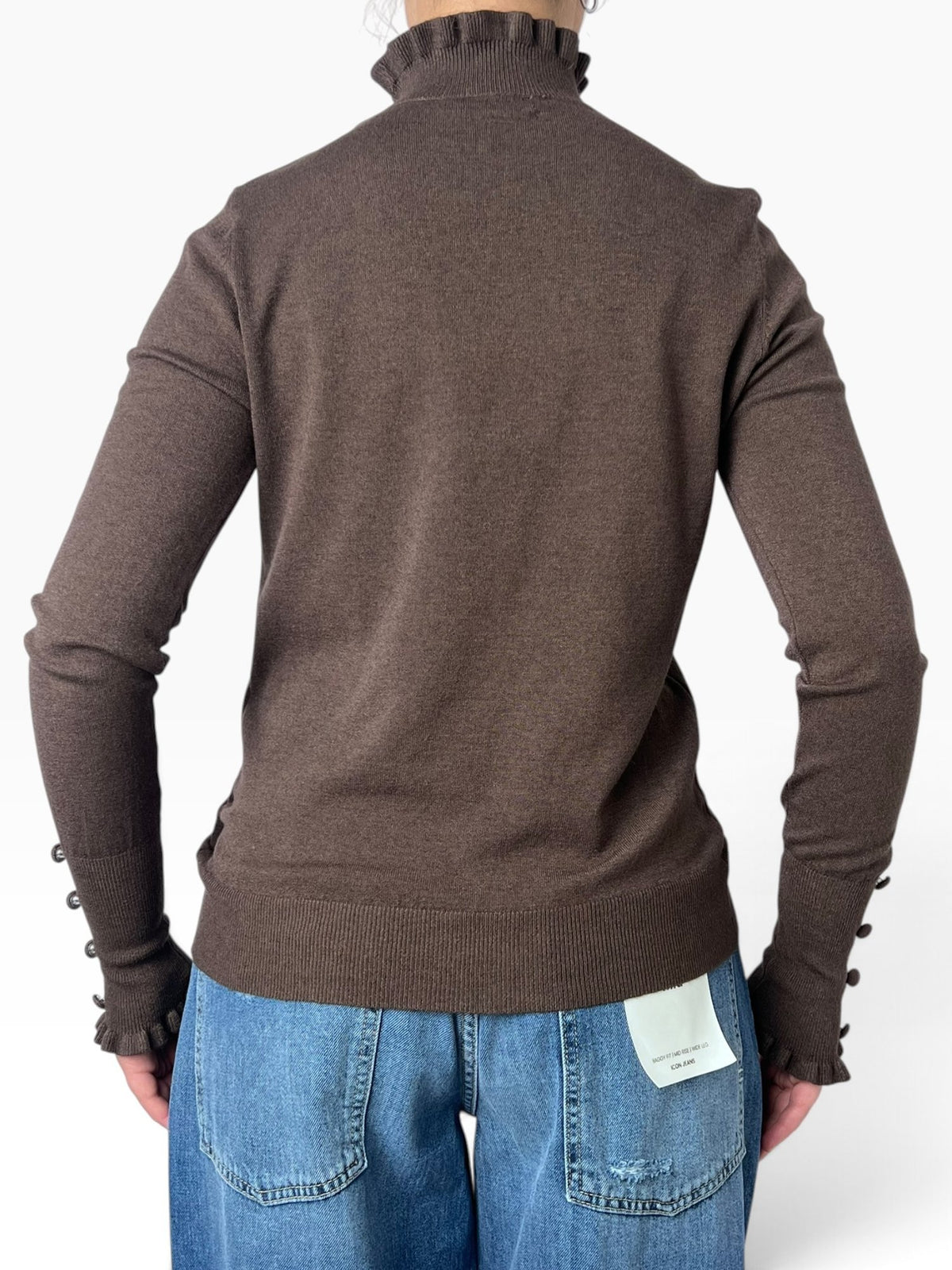 Maglia con rouches e polsini Donna  -  8147KA