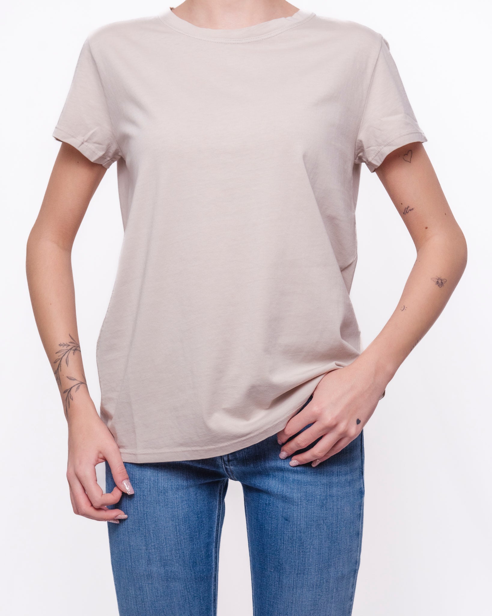 T-shirt Basic in Cotone Scollo Tondo Donna  -  UAB0083