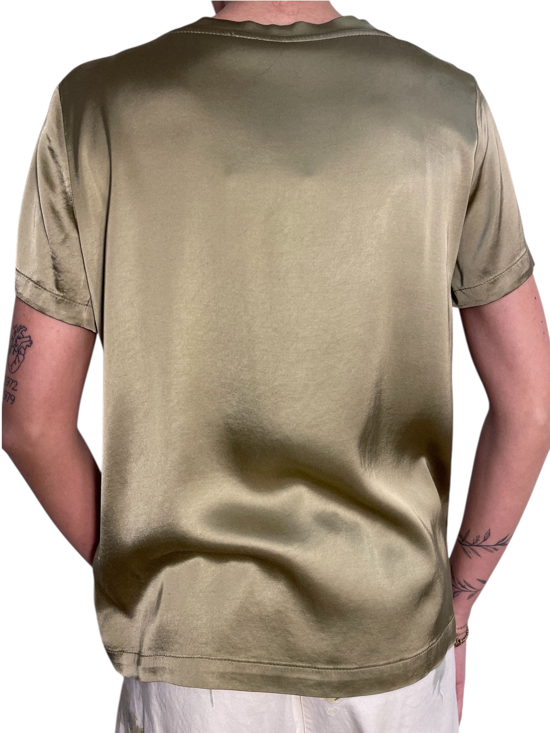 T-shirt effetto girocollo manica corta Donna  -  TAB0083