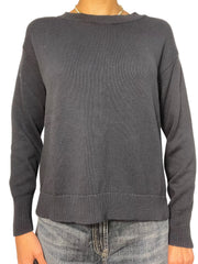 Maglione girocollo in maglia con bordo a coste Donna  -  J0132