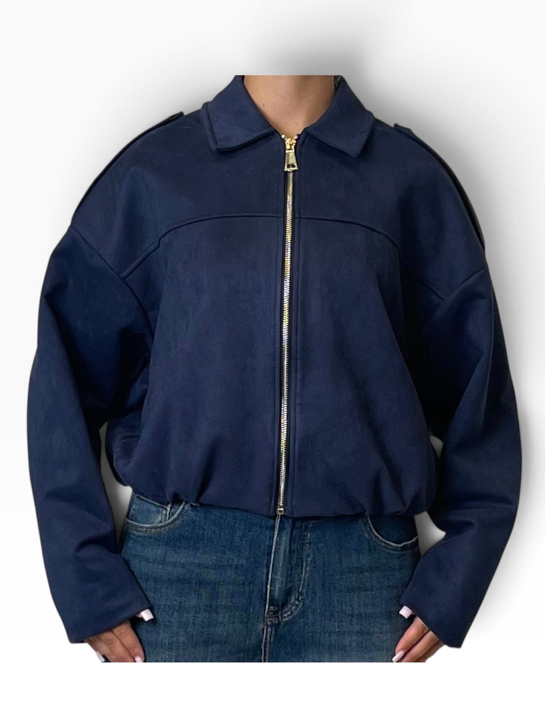 Giubbino oversize zip fondo elasticizzato Donna  -  28081EC