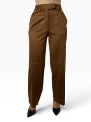 Pantalone ampio effetto scamosciato Donna  -  MW2650106
