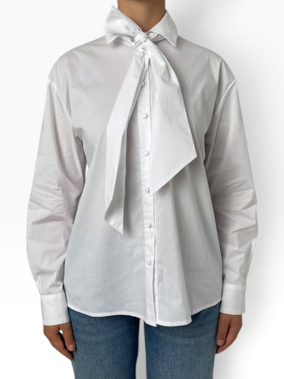 Camicia morbida con foulard al collo Donna  -  MW2630006