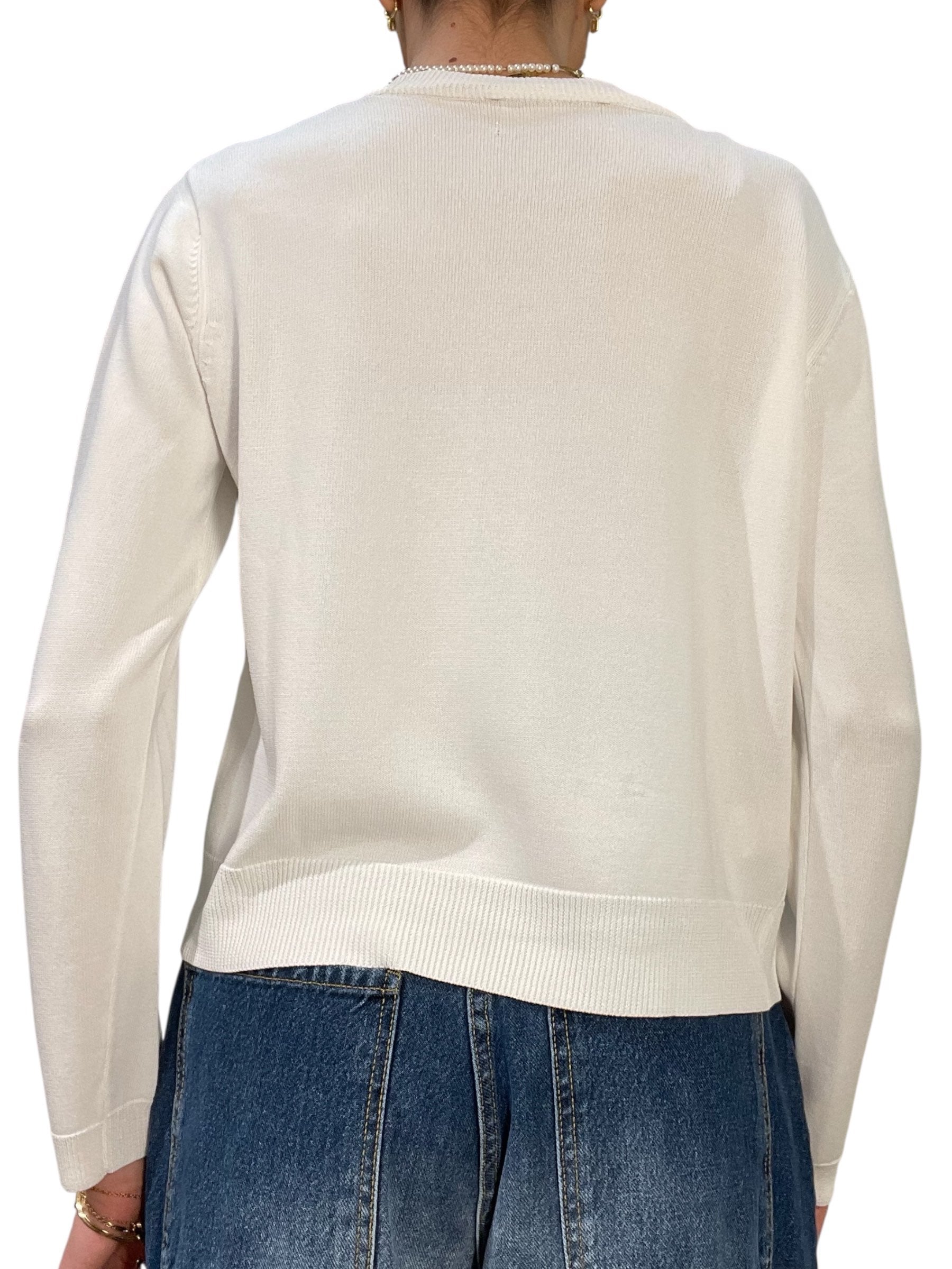 Cardigan girocollo con bottoni dorati Donna  -  12387KA