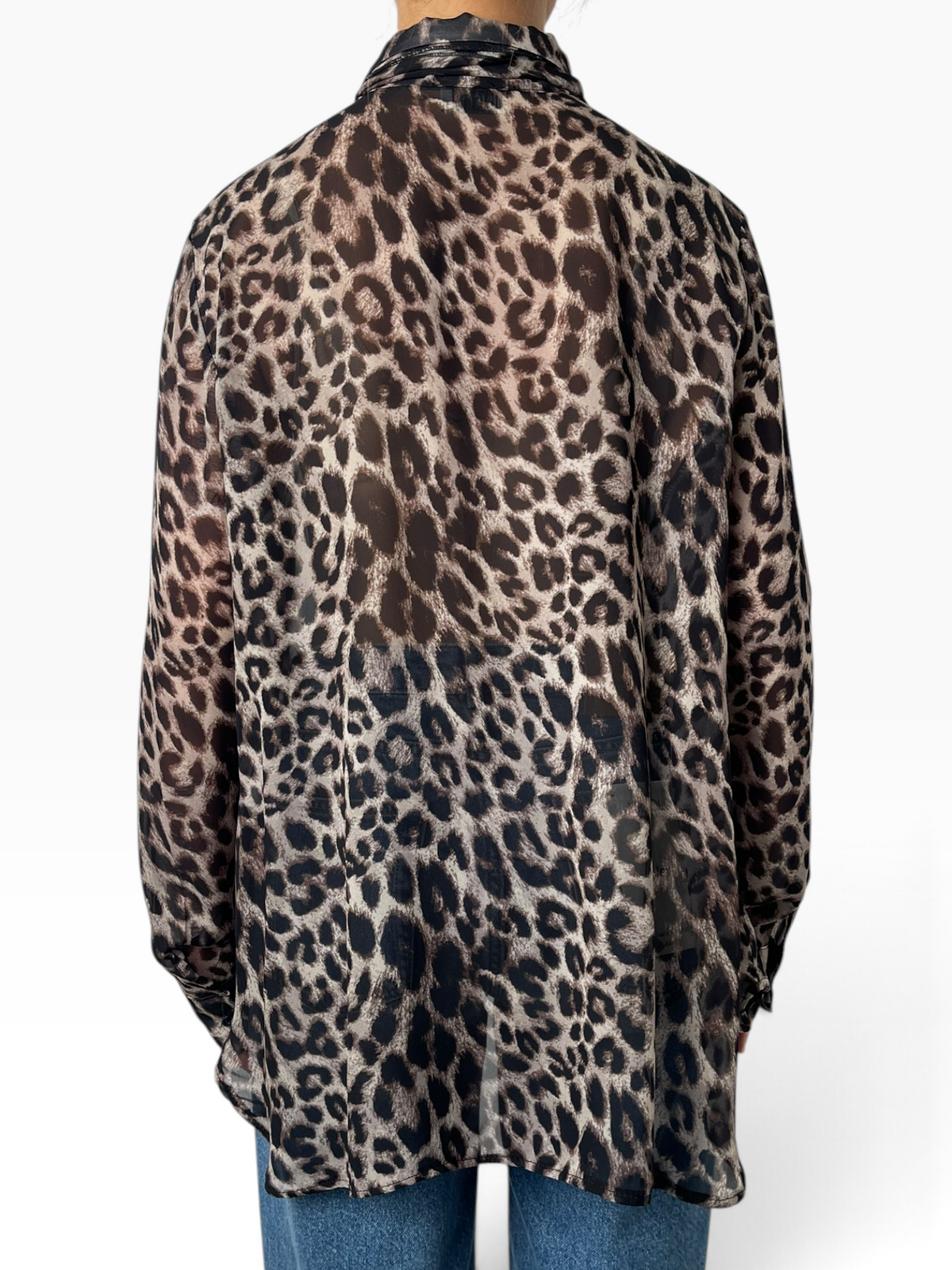 Camicia fluida animalier con lacci Donna  -  I265146