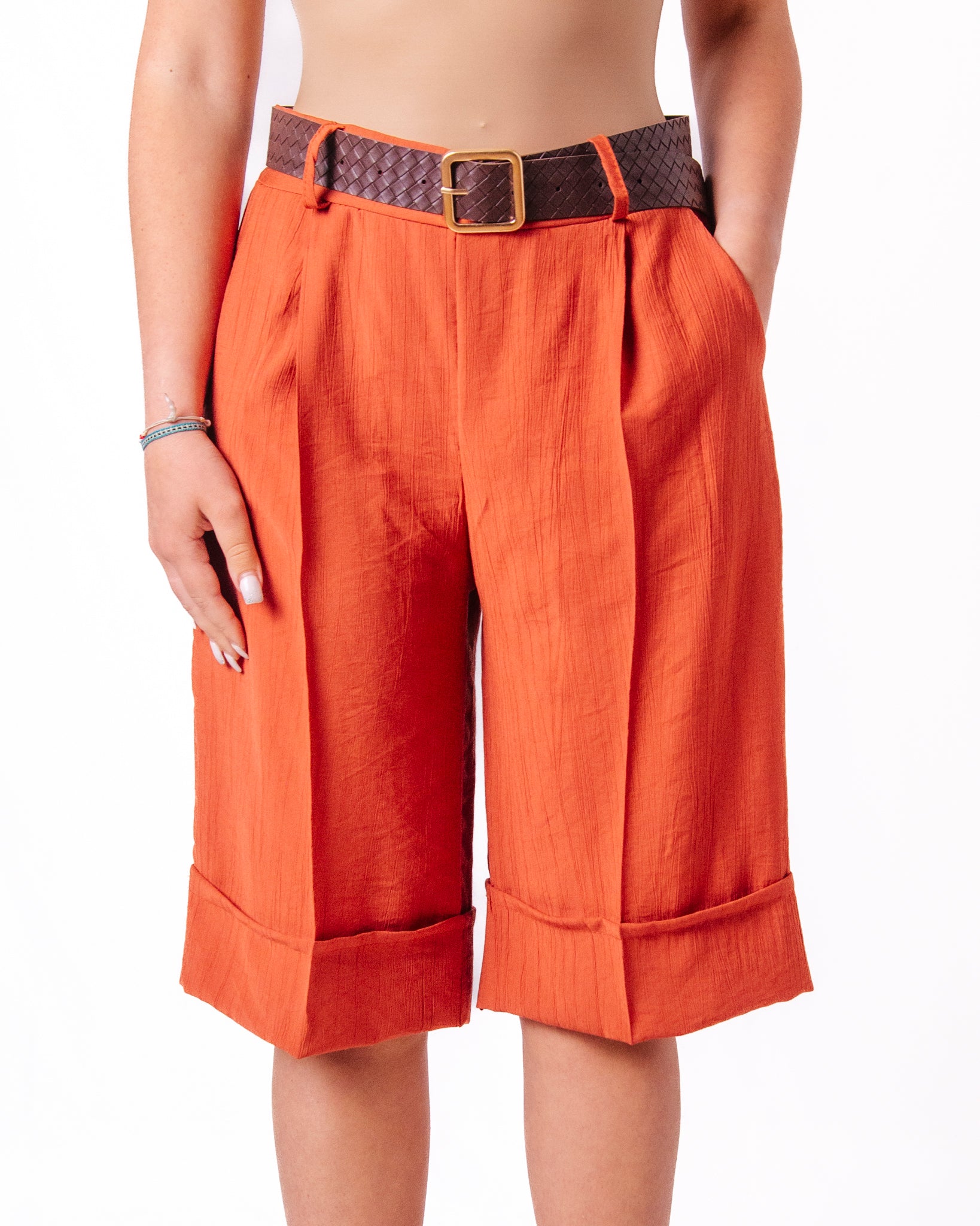 Shorts Vita Alta con Cintura Donna  -  23361CL