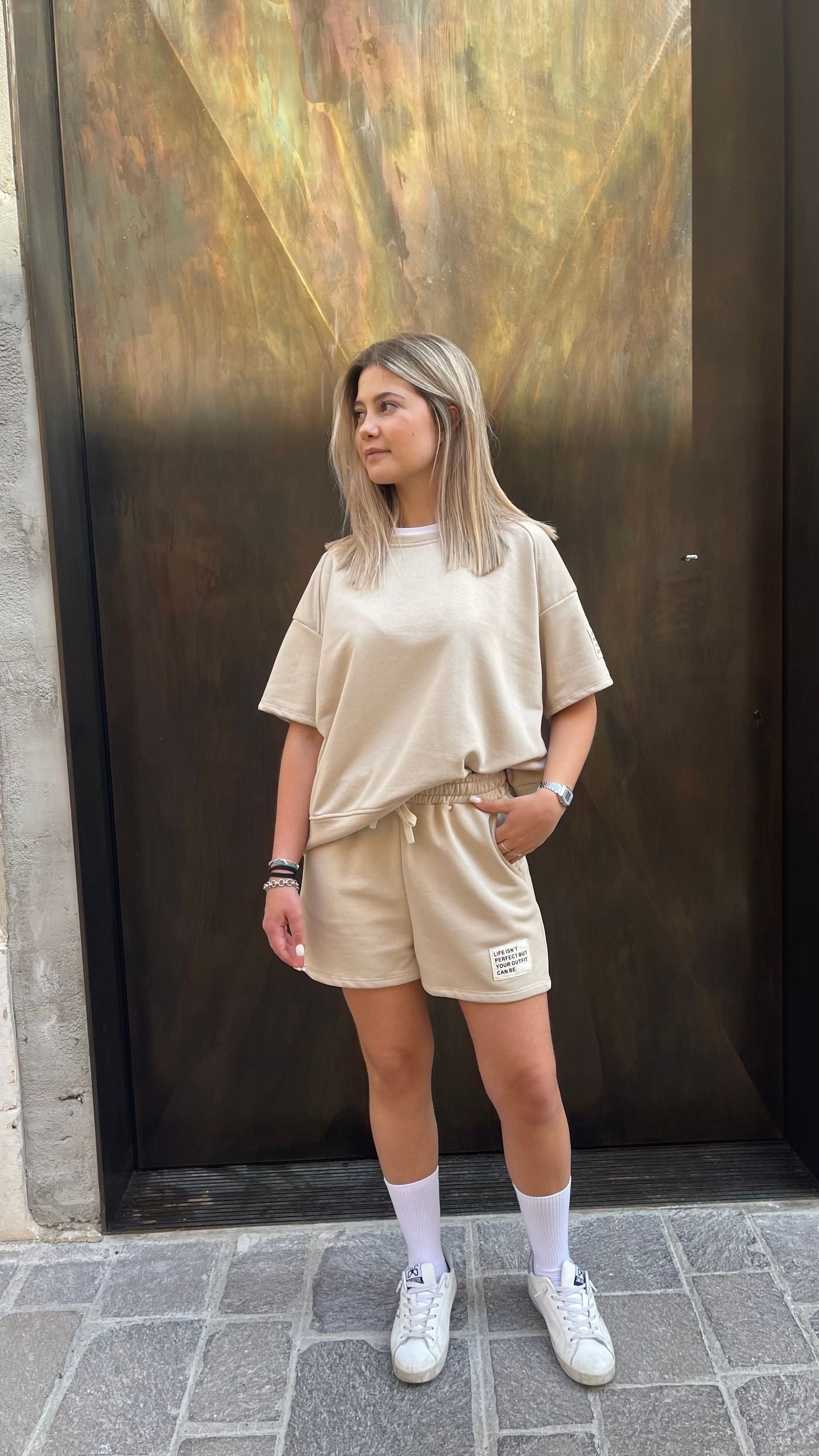 Coordinato Santorini t-shirt e shorts in felpa Donna  -  50901/50910V