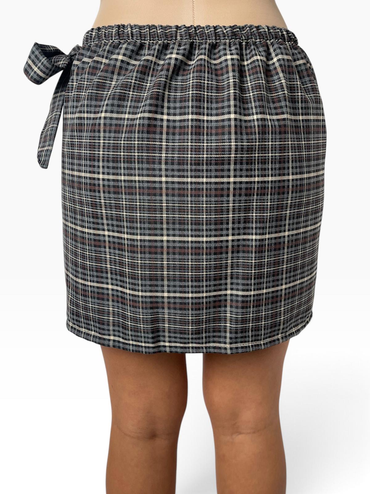 Minigonna scozzese con fiocco laterale Donna  -  7279V