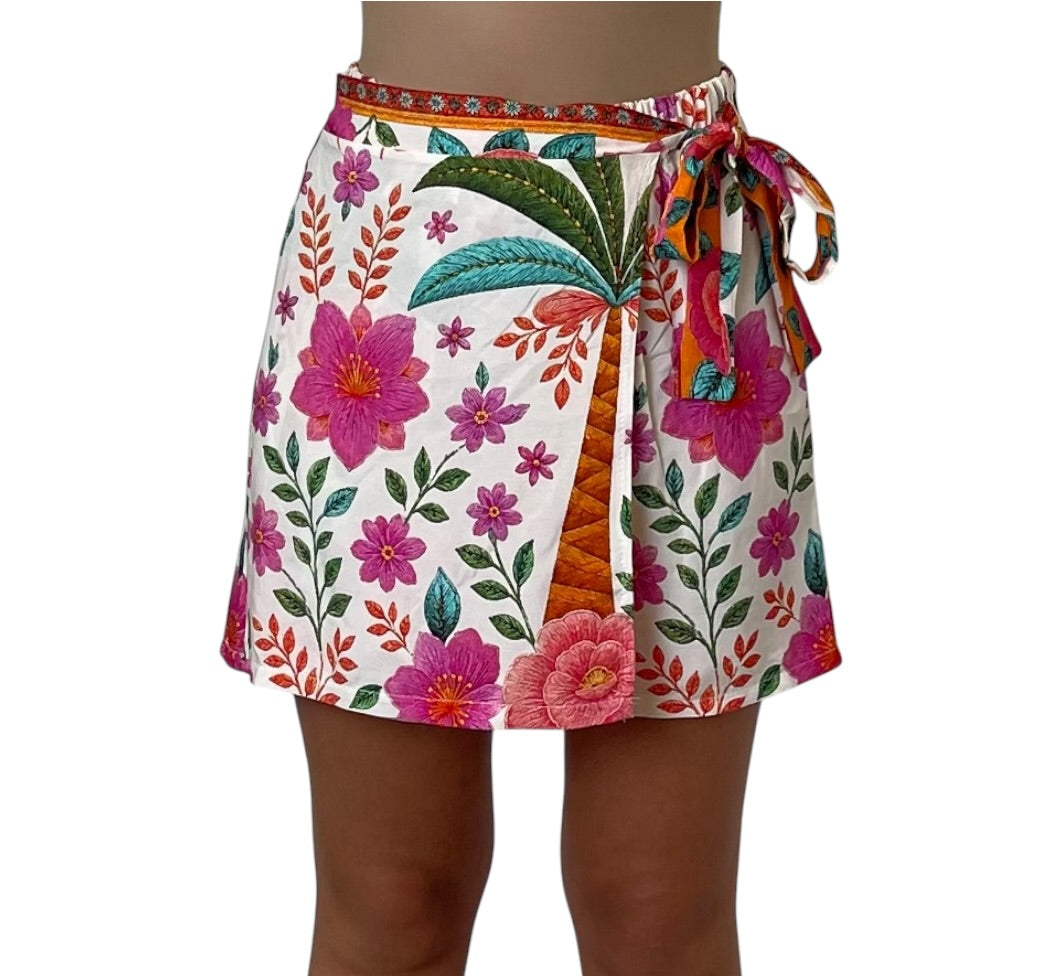 Gonna Pareo Stampata con Nodo Laterale Donna  -  7617X