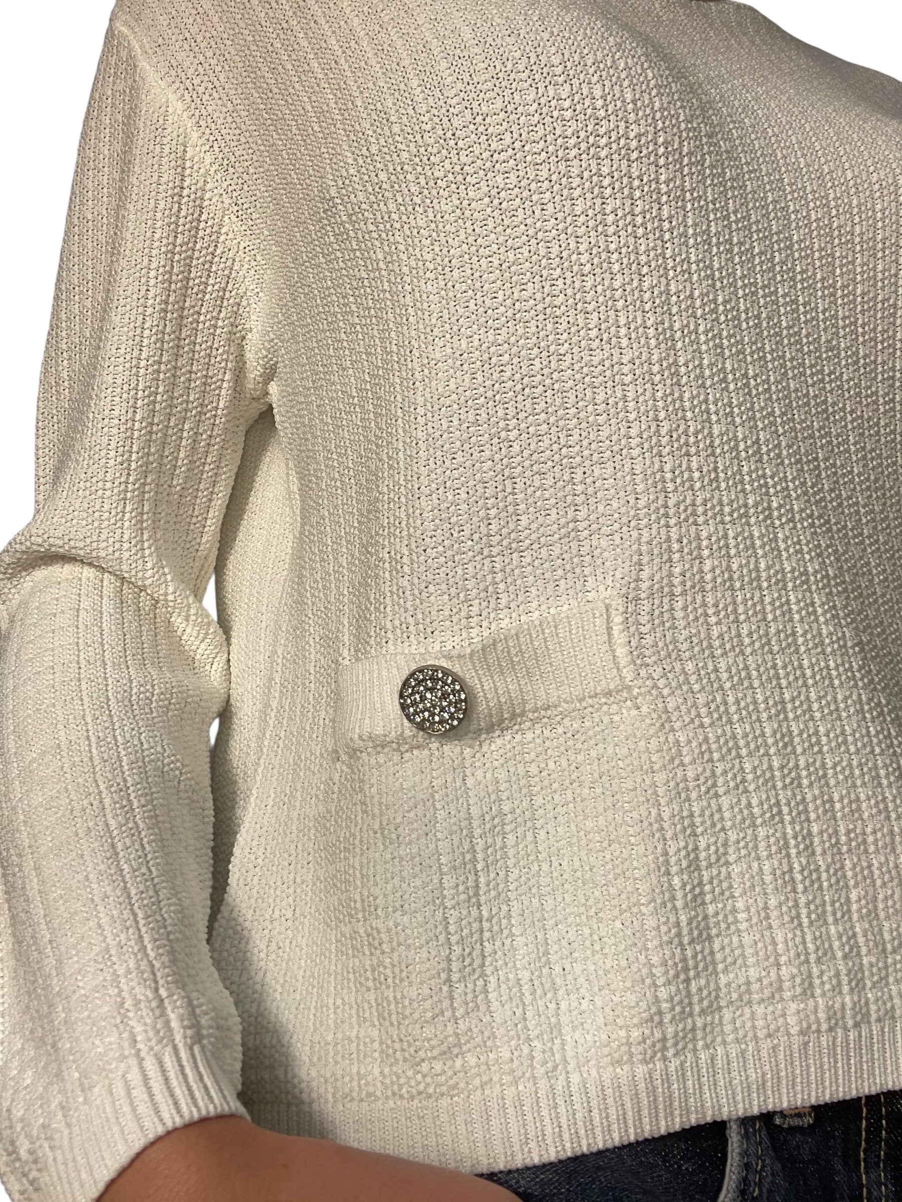 Maglione girocollo in maglia con tasche sul fronte Donna  -  12376KA