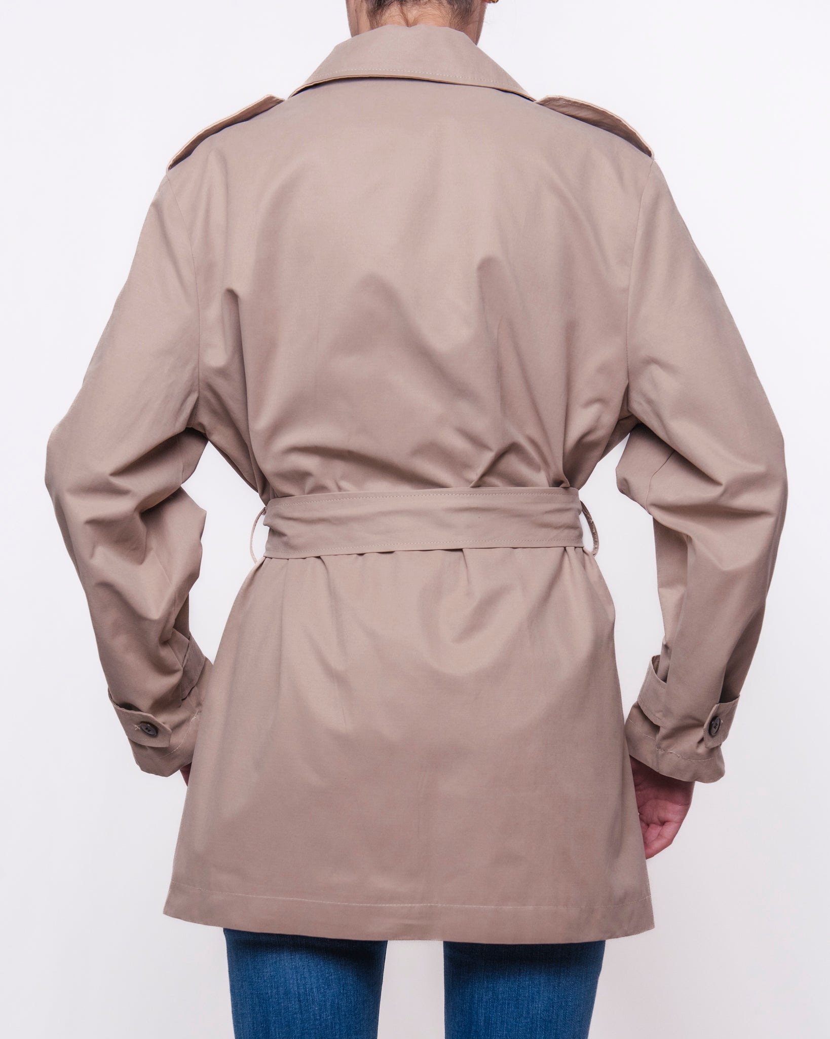 Trench Doppiopetto con Cintura e Spalline Donna  -  J916V45