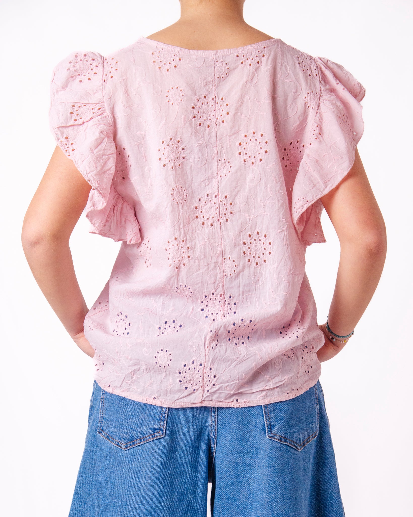 Blusa Sangallo Maniche Volant Donna  -  88041UP