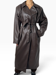 Trench lungo in ecopelle intrecciata Donna  -  5997LU